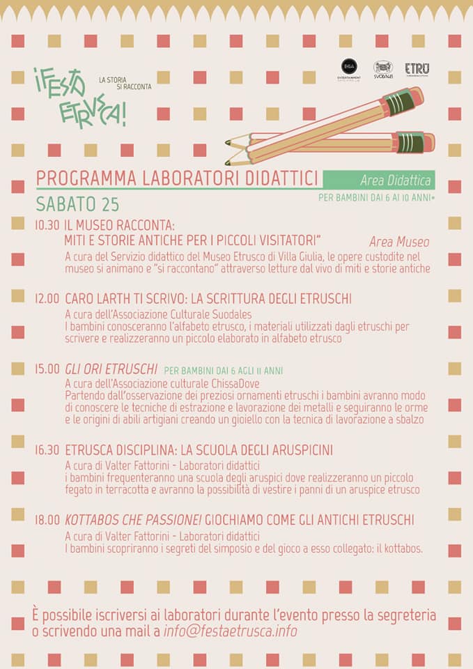 Festa Etrusca - Laboratori Didattici del 25 Settembre